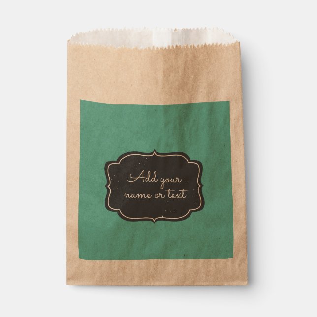 Modern Chalkboard Frame Custom Aqua Favour Bag (Front)