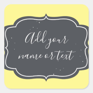 Modern Chalkboard Frame Custom Yellow Square Sticker