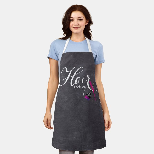 Modern Chalkboard Hair Stylist Apron (Worn)