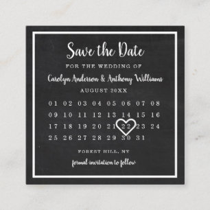 Modern Chalkboard Photo Calendar Save The Date Enclosure Card