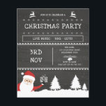 Modern Chalkboard Santa Christmas Party Invitation<br><div class="desc">Modern chalkboard Santa Christmas party invitation.</div>
