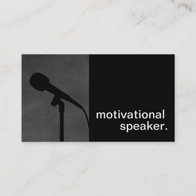 Modern Chalkboard Silhouette Motivational Speaker Business Card (Front)