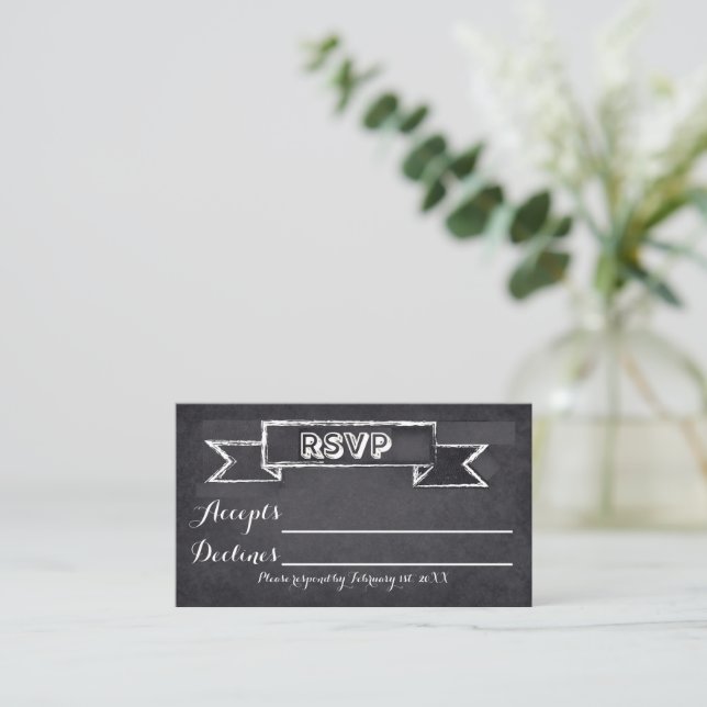 Modern Chalkboard Simple Script  Enclosure Card (Standing Front)