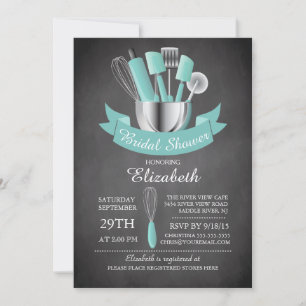 Modern Chalkboard Stock The Kitchen Bridal Shower Invitation