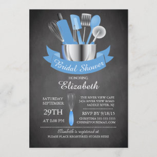 Modern Chalkboard Stock The Kitchen Bridal Shower Invitation