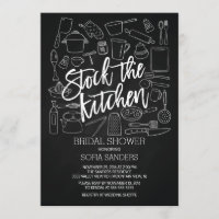 Modern Chalkboard Stock the Kitchen Shower Invite