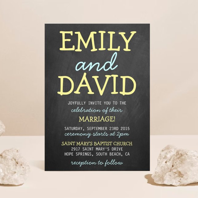 Modern Chalkboard Typography Wedding Invitations (Creator Uploaded)