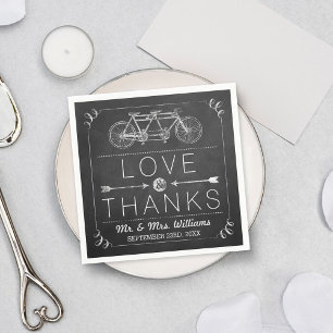 Modern Chalkboard Typography Wedding Napkins