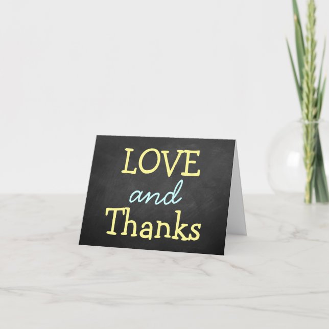Modern Chalkboard Typography Wedding Thank You (Front)