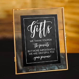 Modern Chalkboard Wedding Gifts Sign