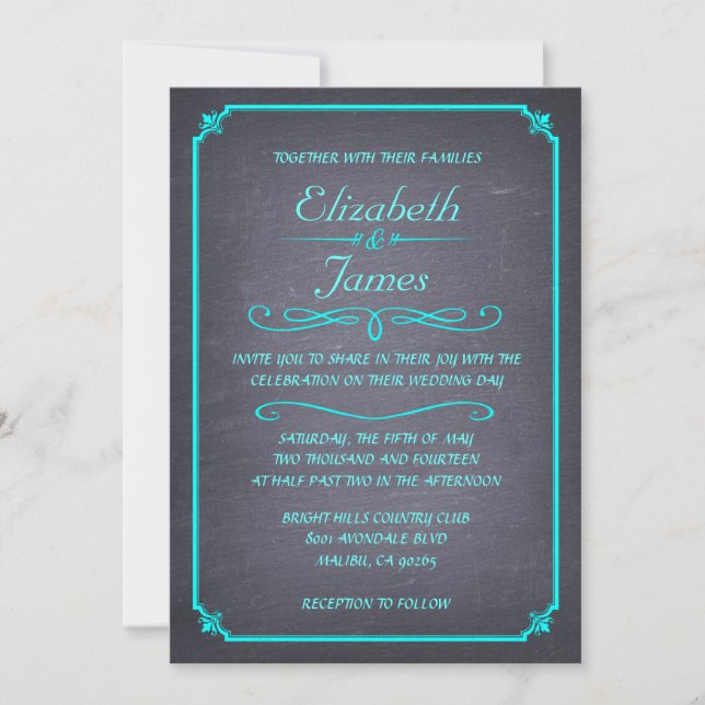Modern Chalkboard Wedding Invitations (Front)