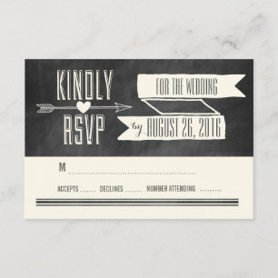 MODERN CHALKBOARD WEDDING RESPONSE CARD