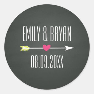 Modern Chalkboard Wedding Sticker