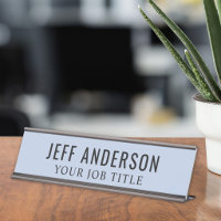 Modern Chambray Blue Office Employee