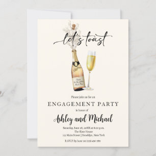 Modern Champagne Engagement Party Invitation
