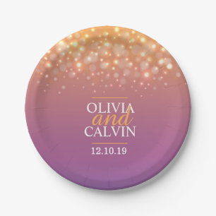 Modern champagne sparkle bubble custom paper plate