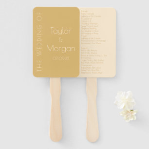 Modern Champagne Tonal Wedding Programs Hand Fan