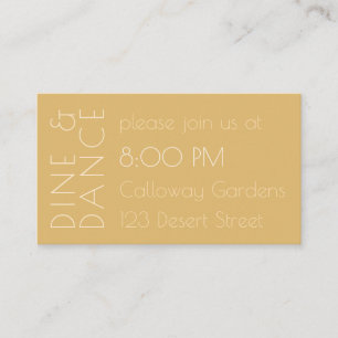 Modern Champagne Tonal Wedding Reception Enclosure Card