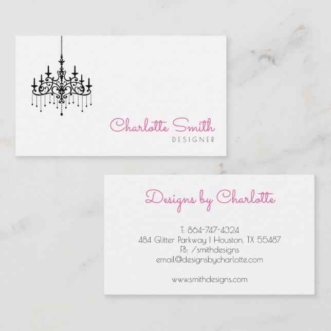 Modern Chandelier Business Card (Front/Back)