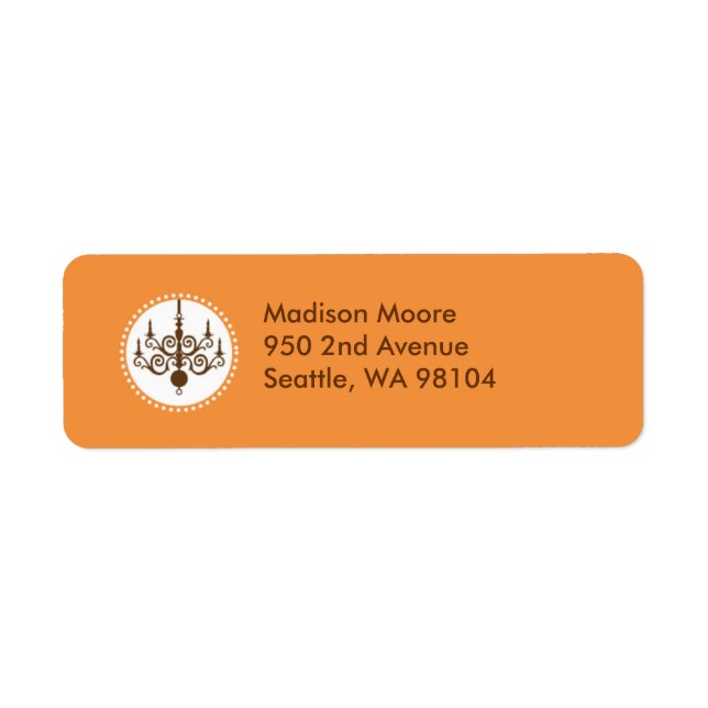 Modern Chandelier Label Return Address Label (Front)