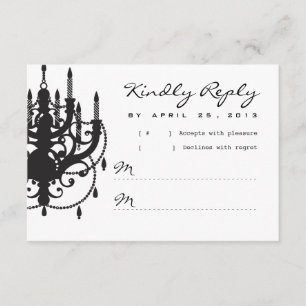 Modern Chandelier Wedding Invitation RSVP