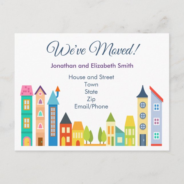 Modern Change of Address Announcement Postcard (Front)