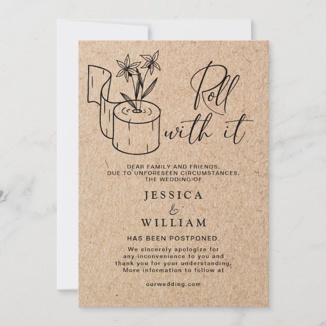 Modern Change of Date Postponed Cancelled Event Invitation (Front)