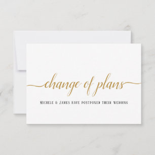 Modern Change of Plans Wedding Date Postponement Announcement