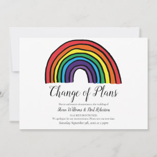 Modern Change the Date Postponed Event Rainbow Save The Date