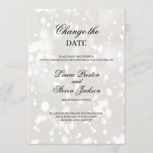 Modern Change the Date Wedding Postponed Invitation