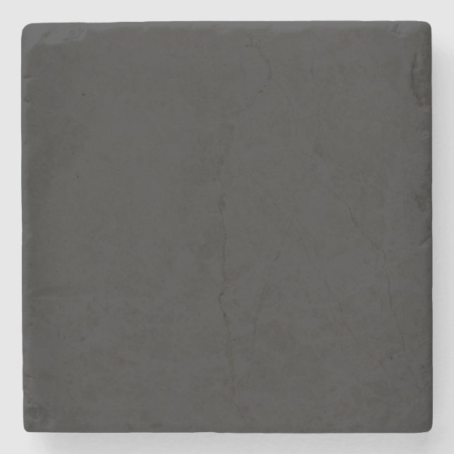 Modern Charcoal Black Customisable Stone Coaster (Front)