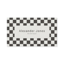 Modern Charcoal & Cream Chequered Pattern