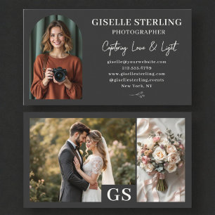 Modern Charcoal Elegant Script Professional Business Card