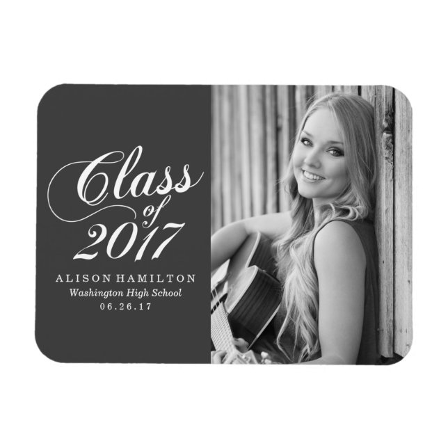 Modern Charcoal | Graduation Magnet (Horizontal)