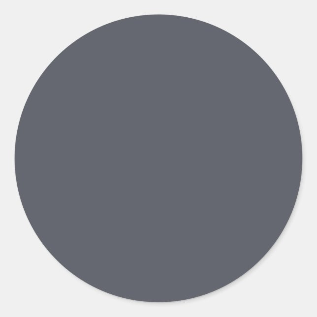 Modern Charcoal Grey  Plain Solid Colour Classic Round Sticker (Front)
