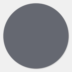 Modern Charcoal Grey Plain Solid Colour Classic Round Sticker