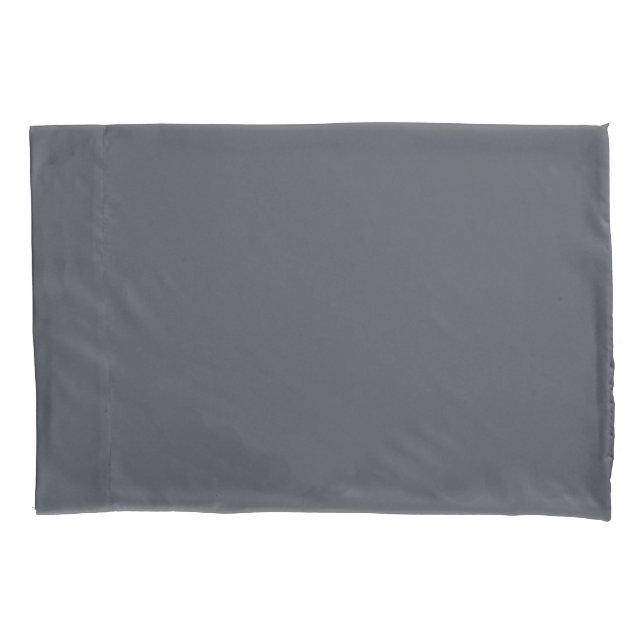 Modern Charcoal Grey Plain Solid Colour Pillowcase (Front)