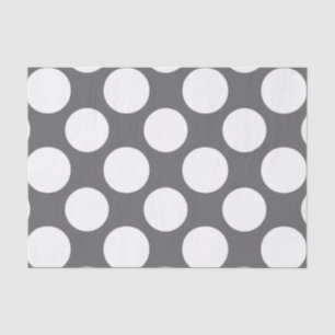 Modern Charcoal Grey White Polka Dots Pattern Tissue Paper