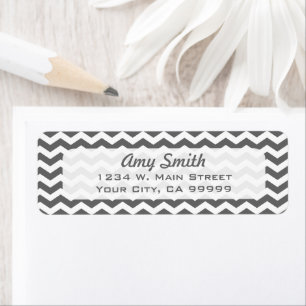 Modern Charcoal Grey Zigzag Return Address Lables Label