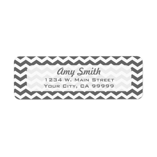Modern Charcoal Grey Zigzag Return Address Lables Return Address Label