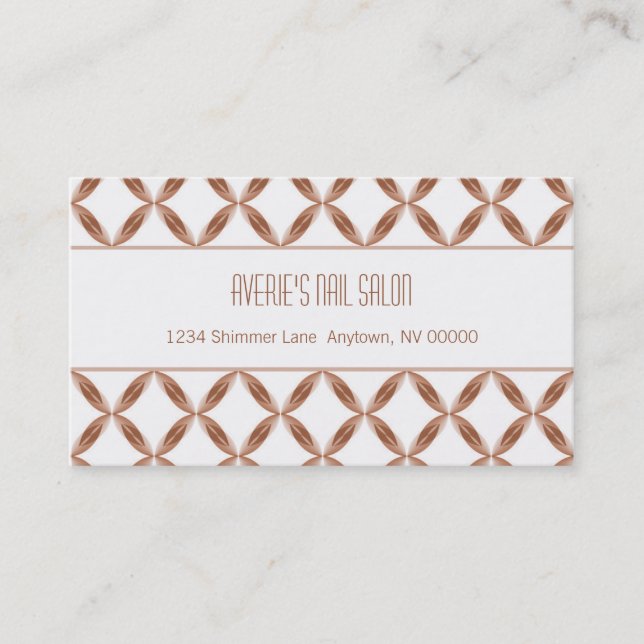 Modern Charm Business Card, Latte Card (Front)