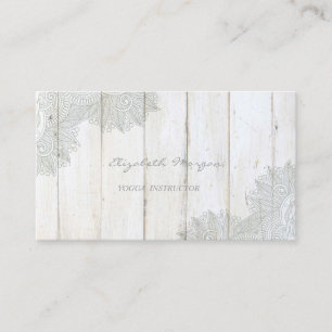 Modern Charming,Lace,Wood Texture Business Card