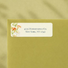 Modern Chartreuse Editorial Floral Wedding Address Return Address Label