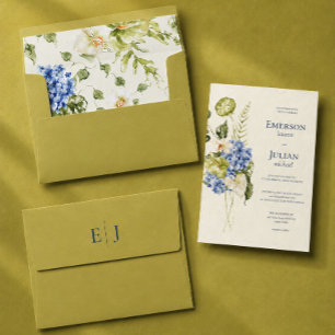 Modern Chartreuse Editorial Monogram Wedding Envelope