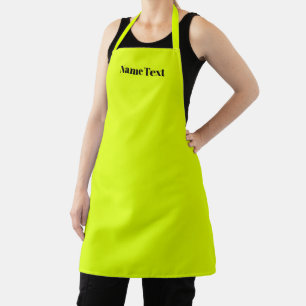Modern chartreuse green custom name text bright apron