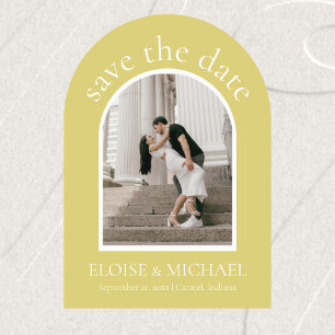 Modern Chartreuse Wedding Arch Photo Save The Date