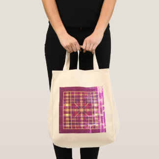 Modern Check Grocery Tote