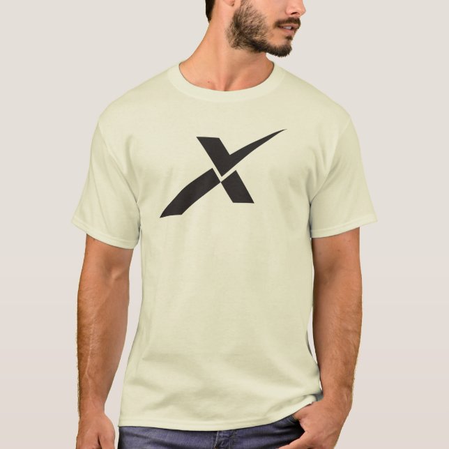 Modern Check mark Letter X Monogram T-Shirt (Front)