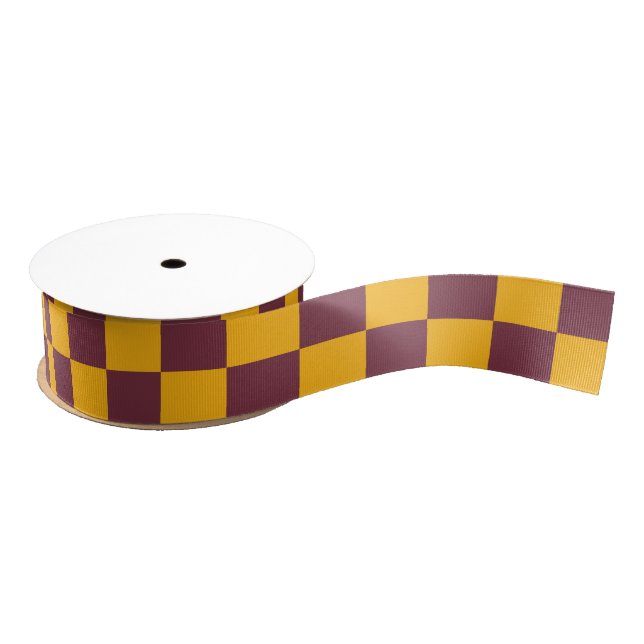 Modern Check Sports School Colours Fun Grosgrain Ribbon (Spool)