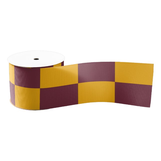 Modern Check Team Spirit School Colours Fun Grosgrain Ribbon (Spool)